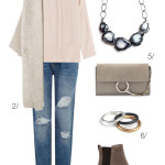 outfit remix: blouse, cardigan, and distressed denim