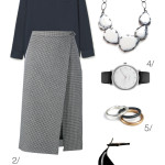 simple and chic professional style: wool midi skirt