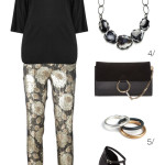 holiday party style: metallic jacquard pants