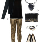 holiday party style: gold pants