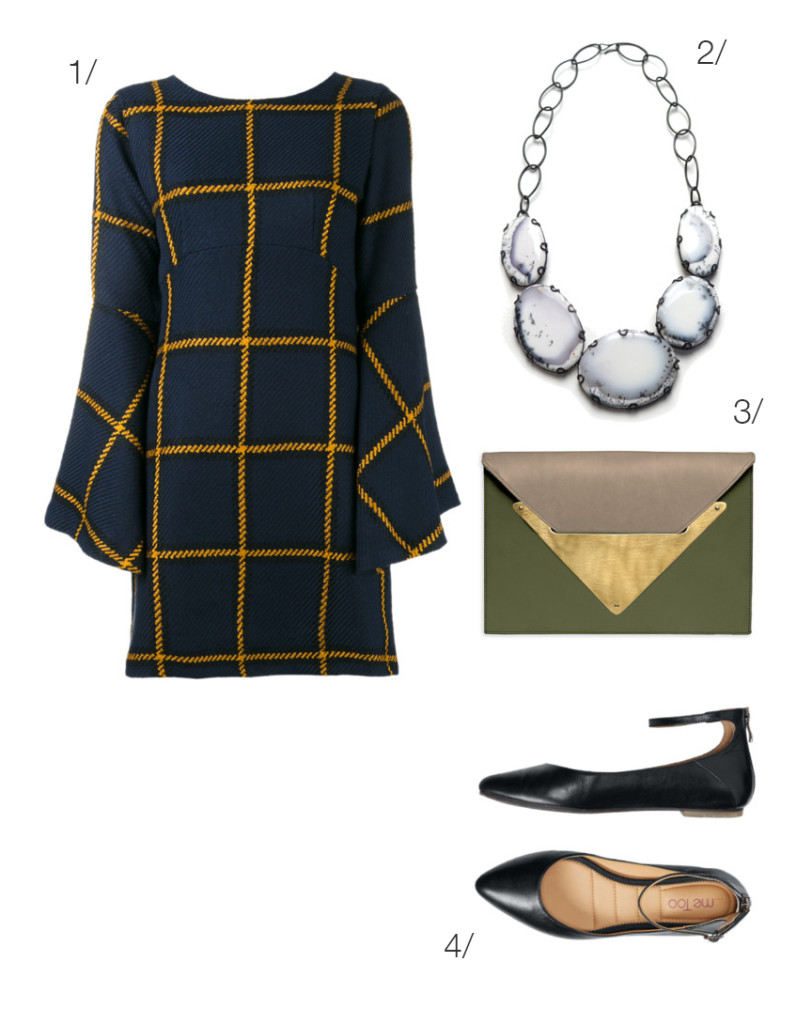 plaid party style: dress and statement necklace // click through for outfit details