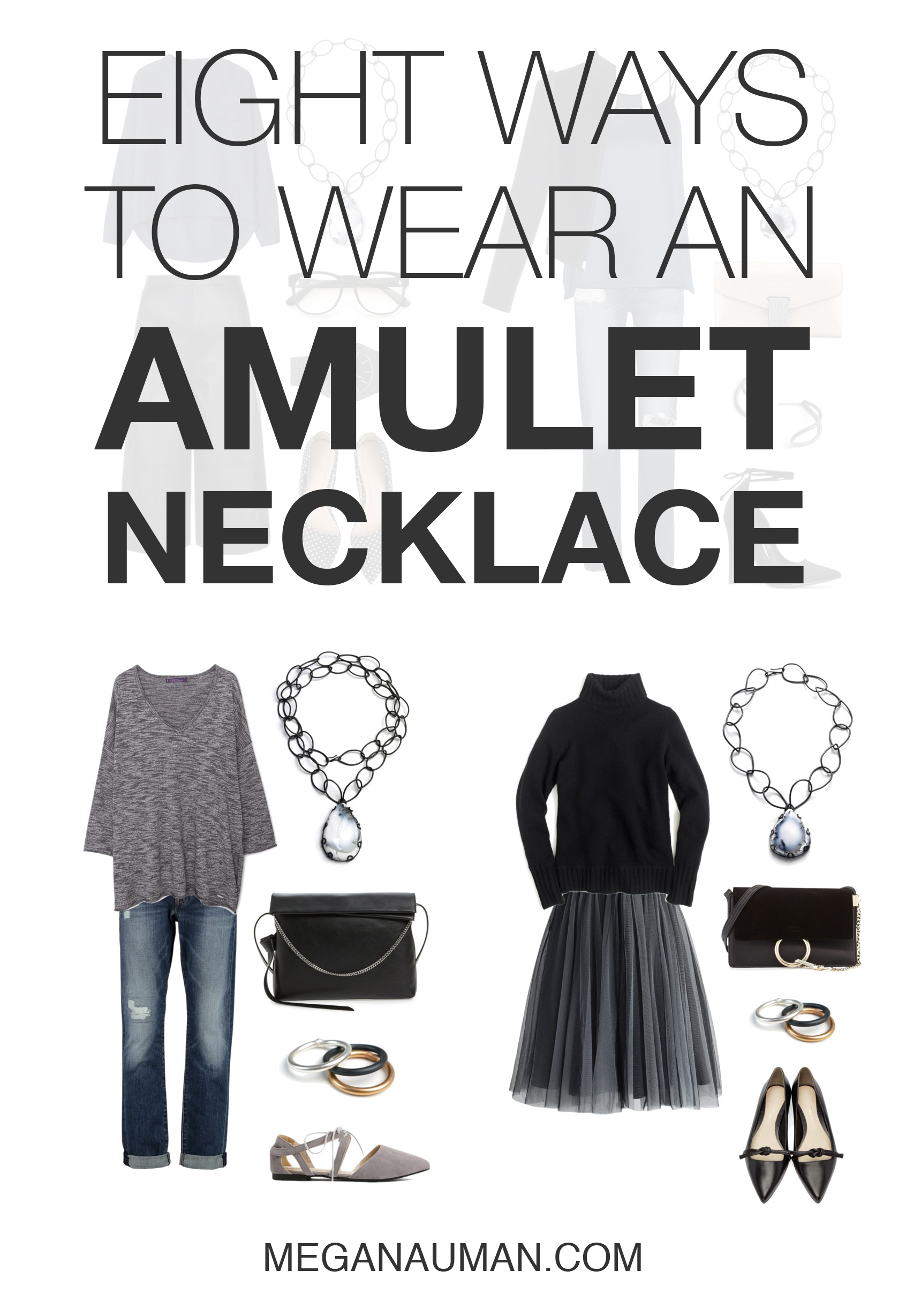 8 ways to wear an amulet-style necklace // click through for outfit ideas