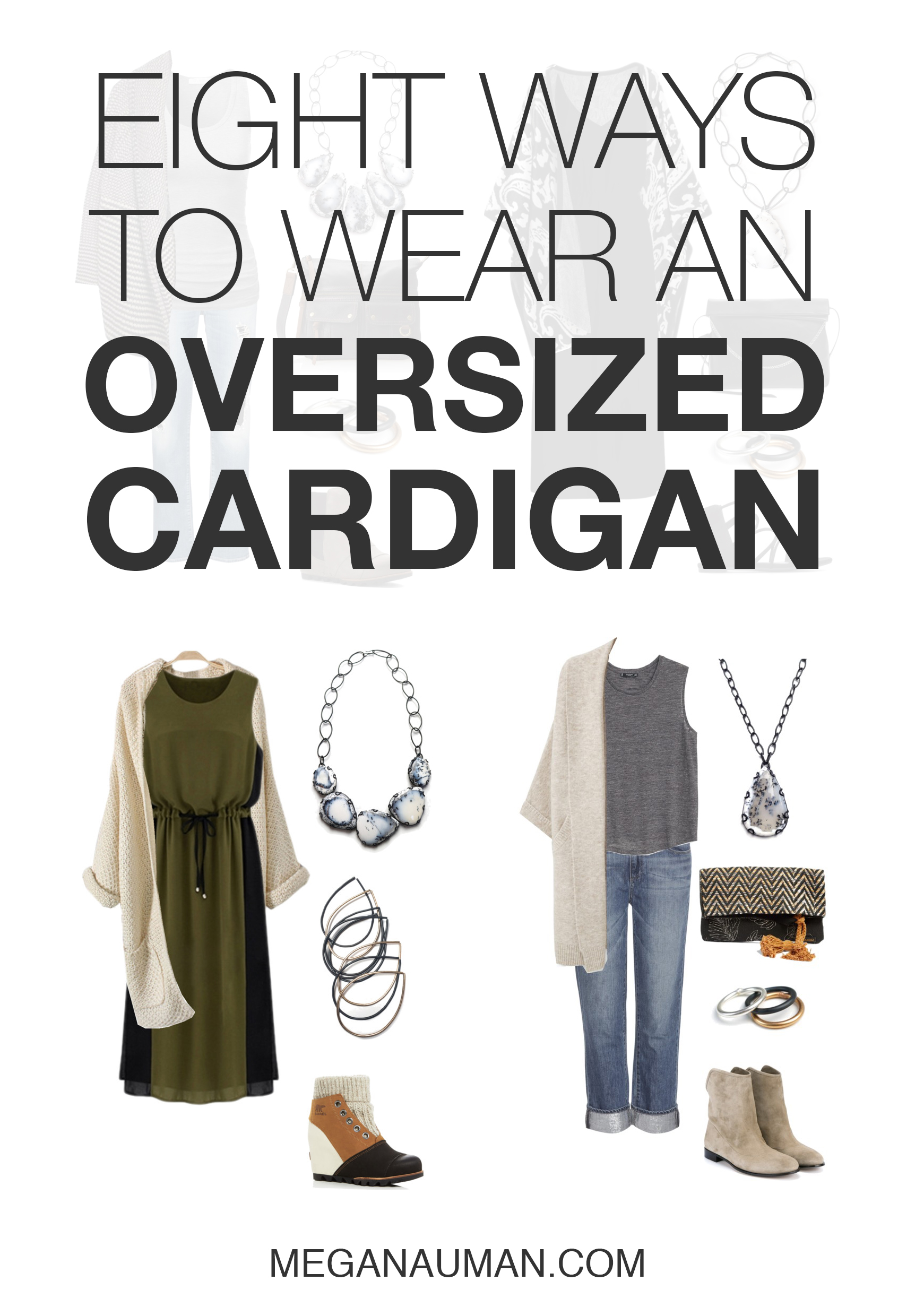 8 ways to wear an oversized cardigan - MEGAN AUMAN