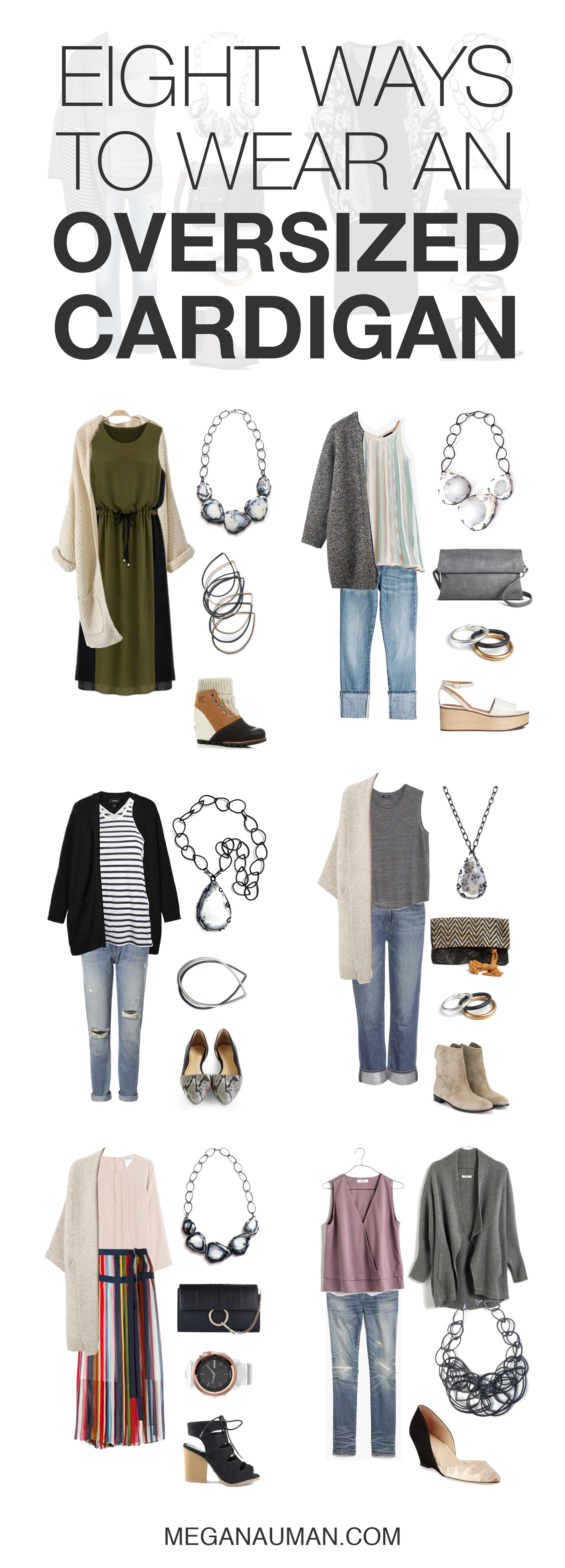 how to wear an oversized chunky cardigan: eight outfit ideas to try