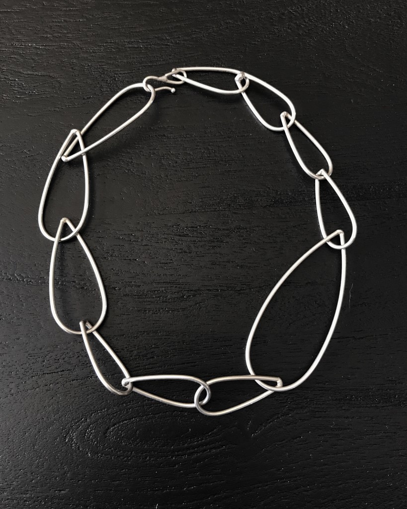 silver modern minimal statement necklace // modular collection by megan auman