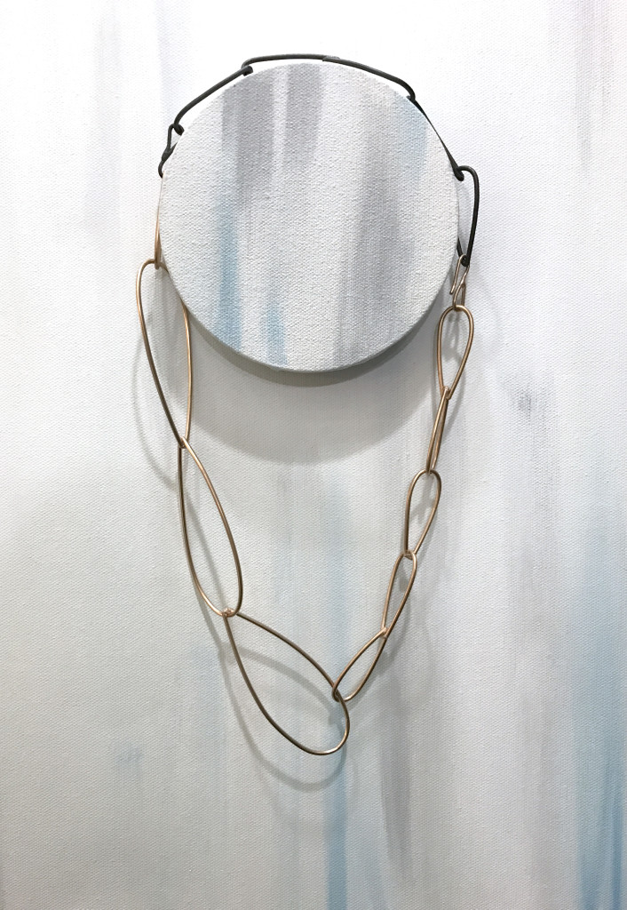bronze and steel modern minimal statement necklace // modular collection by megan auman