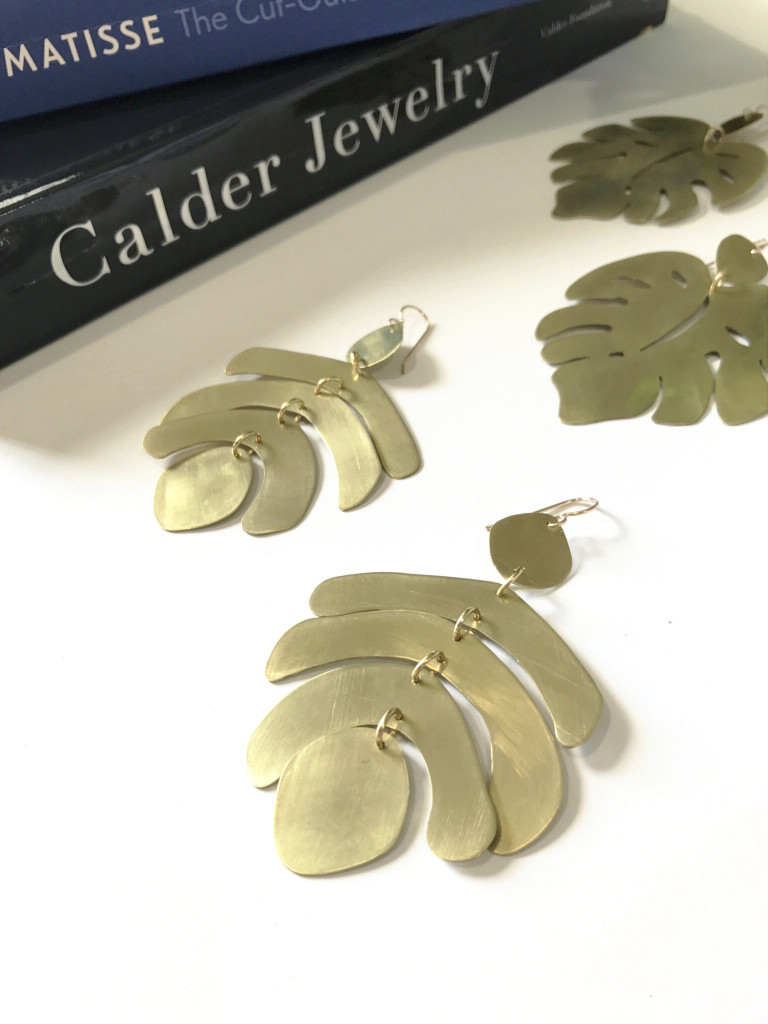 statement earrings inspired by Calder jewelry and Matisse paper cut-outs