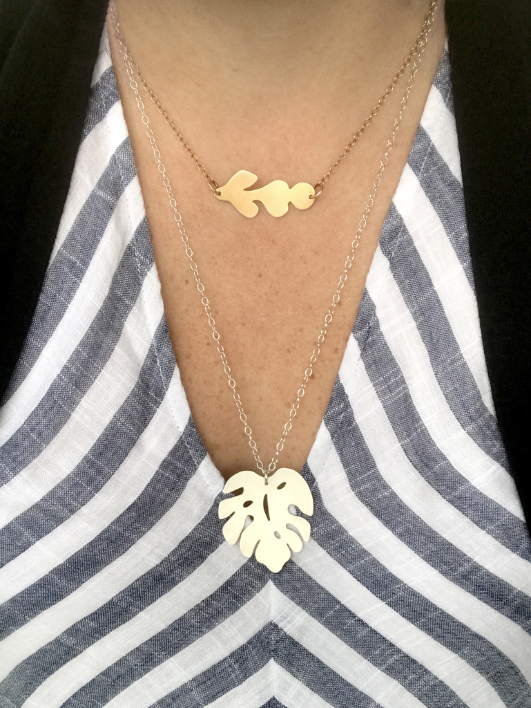 mixed metal layered necklaces: botanical inspired jewelry by Megan Auman