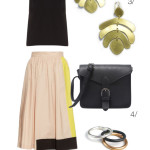 breezy summer style: colorblock skirt and statement earrings