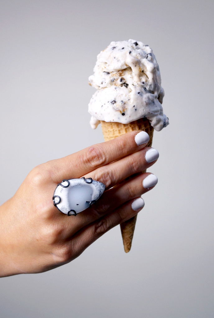 happy national ice cream day // click through for details on this one of a kind statement ring by megan auman