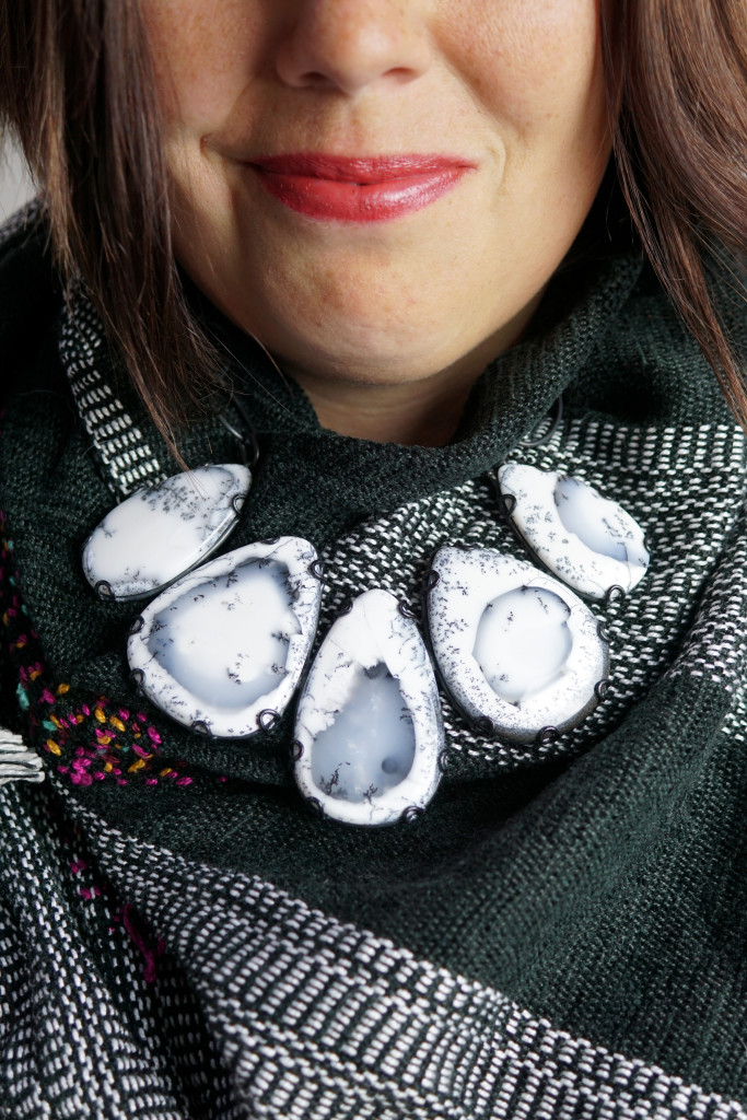 fall winter style: how to wear a statement necklace with a scarf