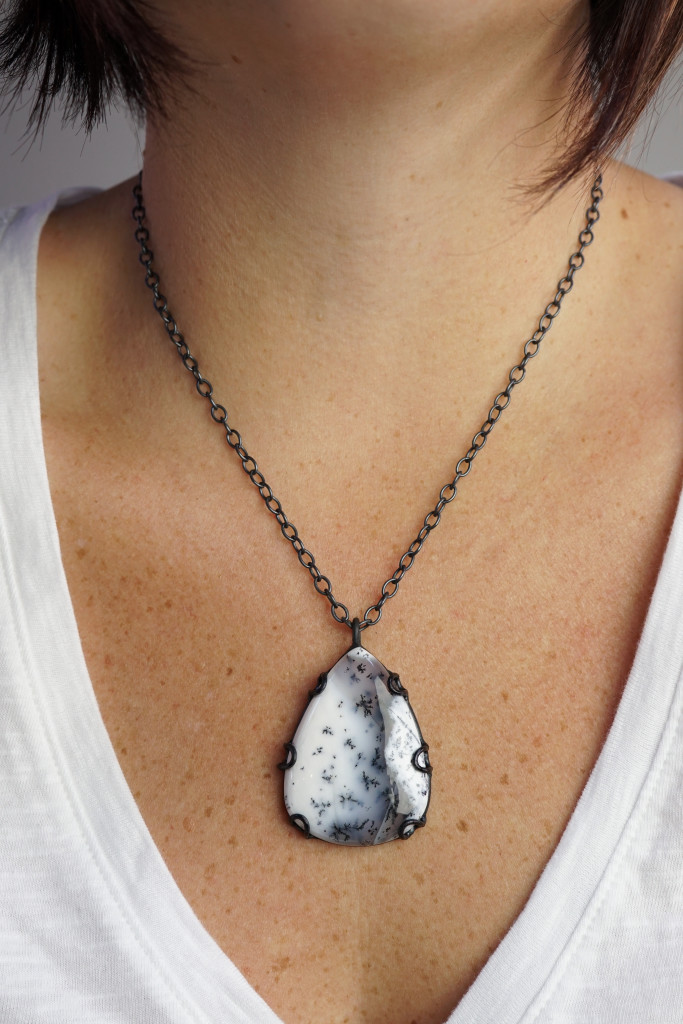 winter style: snowscape gemstone pendant necklace