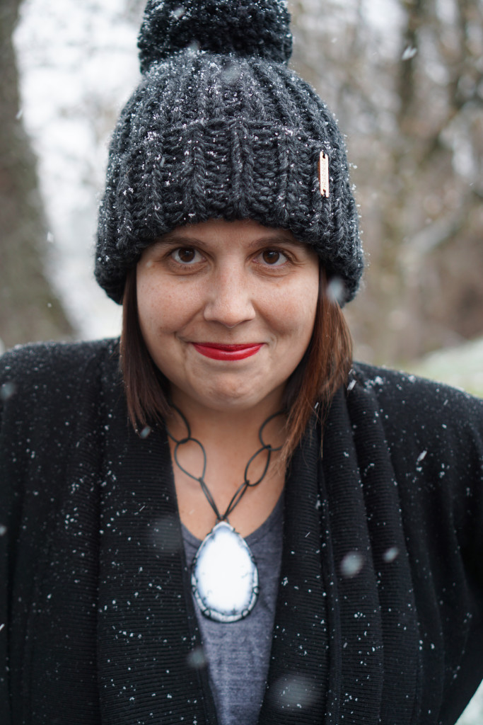 winter style: snowy winter portrait