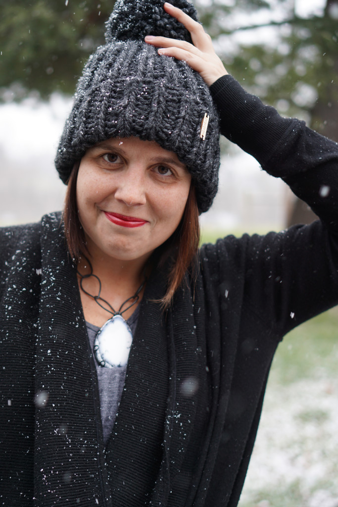 winter style: snowy winter portrait