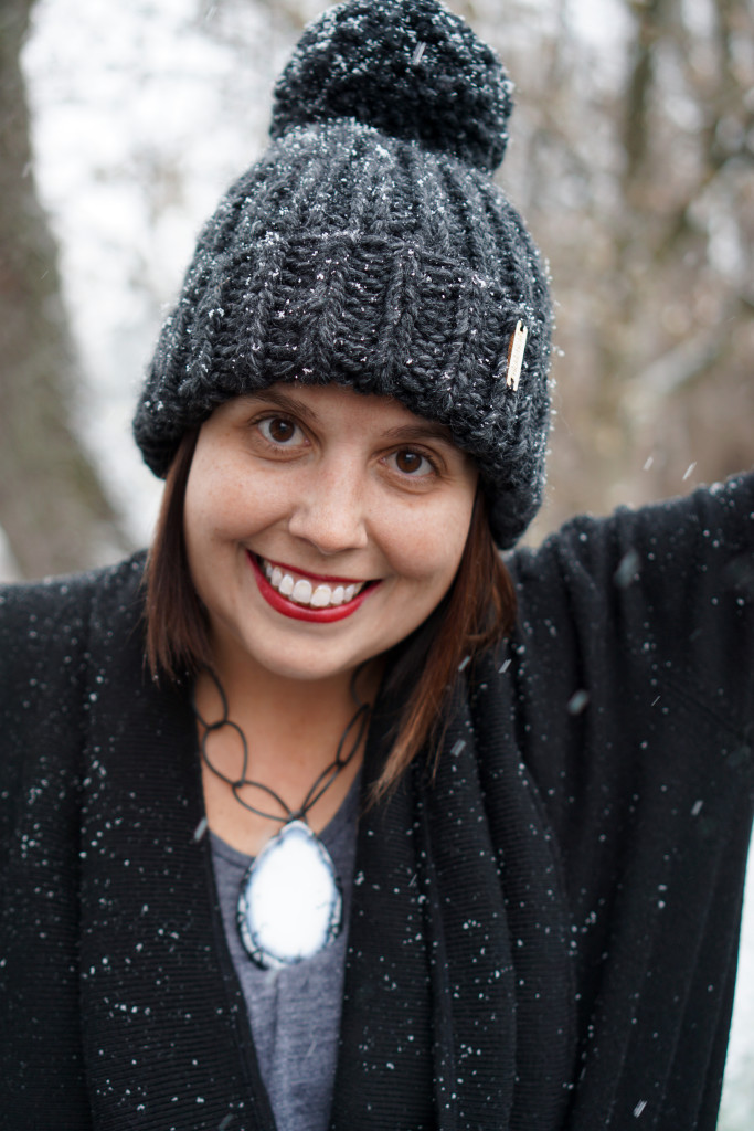 winter style: snowy winter portrait