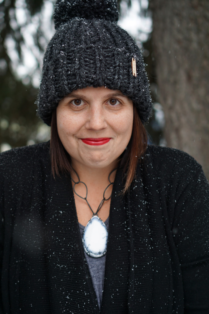 winter style: snowy winter portrait