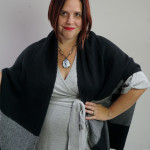 one dress challenge, day 4: grey wrap dress and black shawl