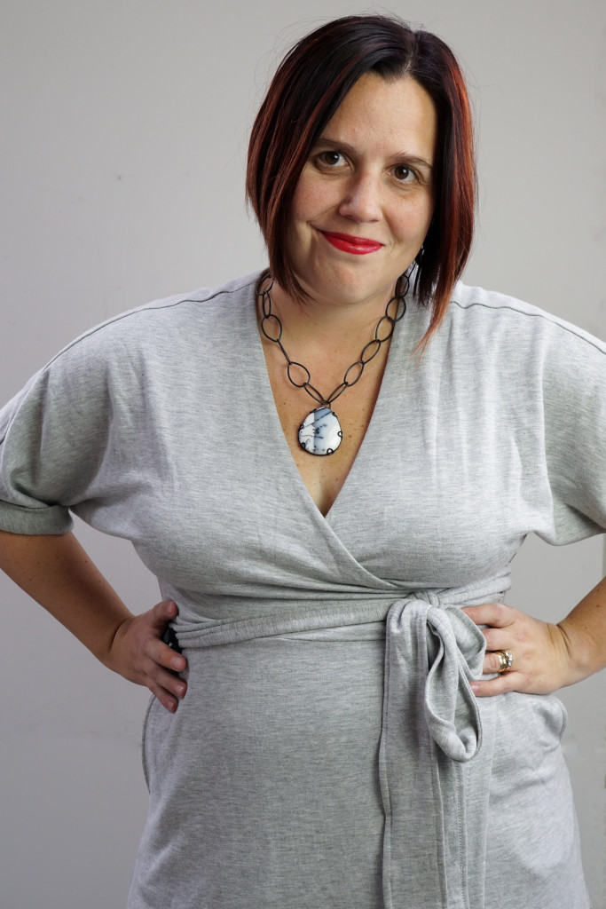 grey wrap dress style challenge: one dress, thirty ways over thirty days