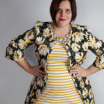 one dress challenge, day 4: striped midi dress and floral coat