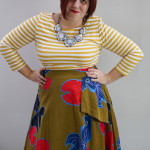 one dress challenge, day 7: striped dress and printed midi skirt