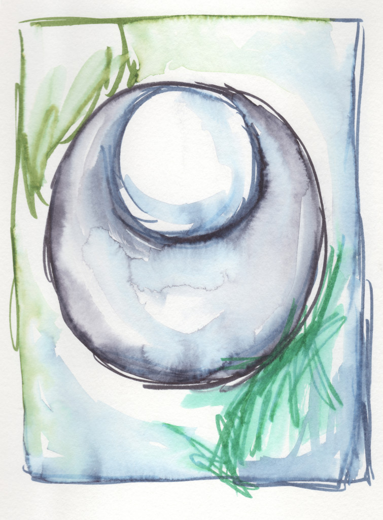 blue and green watercolor marker sketch by megan auman