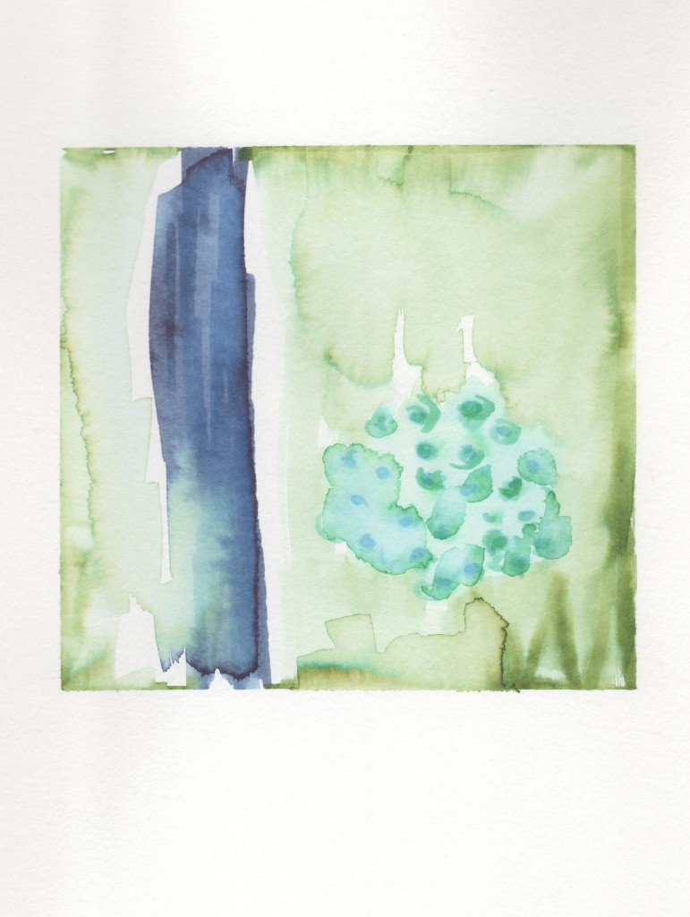 blue and green abstract watercolor painting
