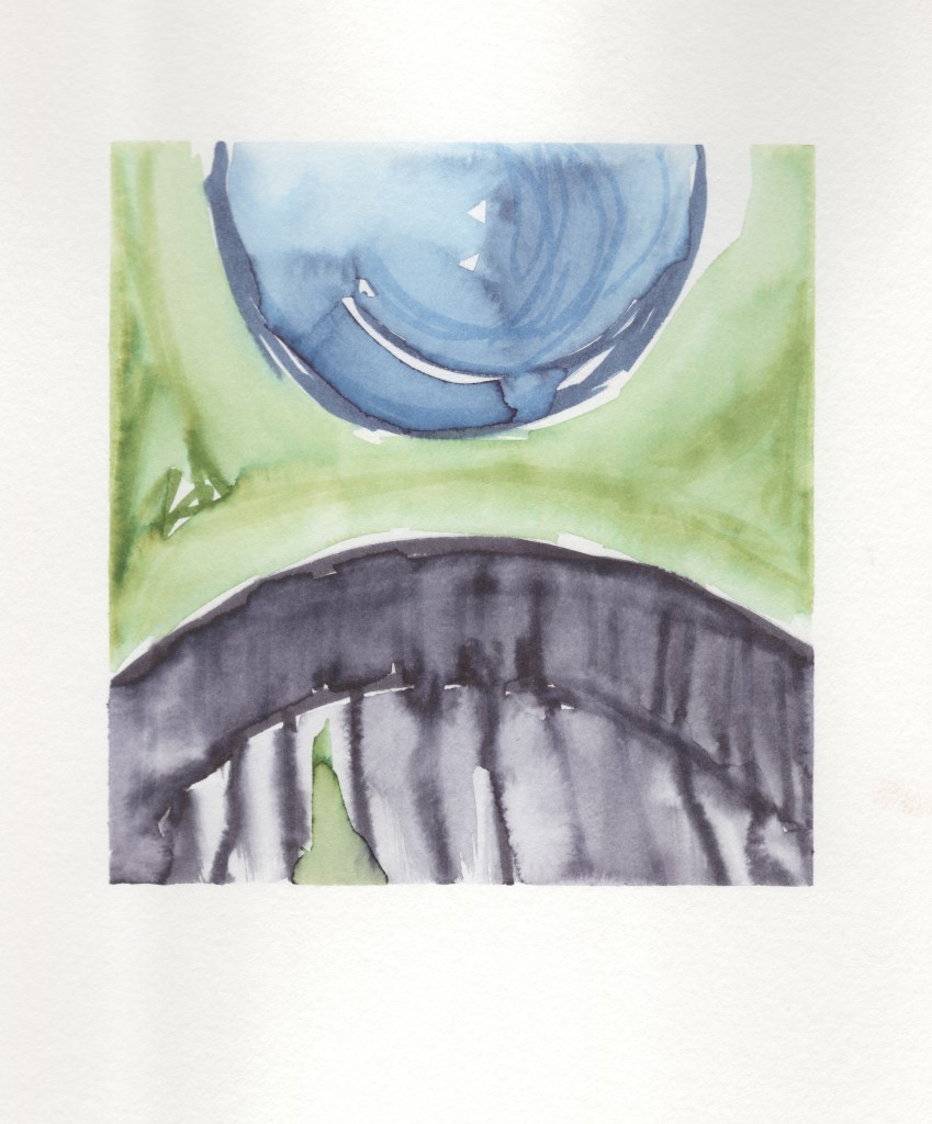 the bridge: abstract watercolor by megan auman (inspired by Georgia O'Keeffe)