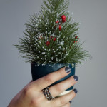 holiday happy: tiny faux trees and handmade ceramics