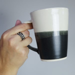 #mugshotmonday: Bella Joy Pottery and silver on steel stacking rings