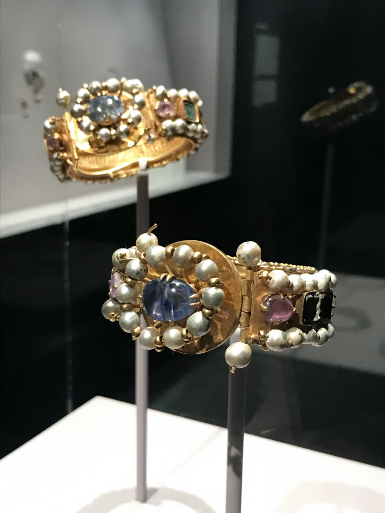 Jewelry: The Body Transformed exhibition at the Metropolitan Museum of Art: gold and gemstone bracelets