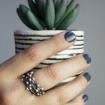 #fauxplantfriday: tiny faux succulent, handmade cup, and stacking rings