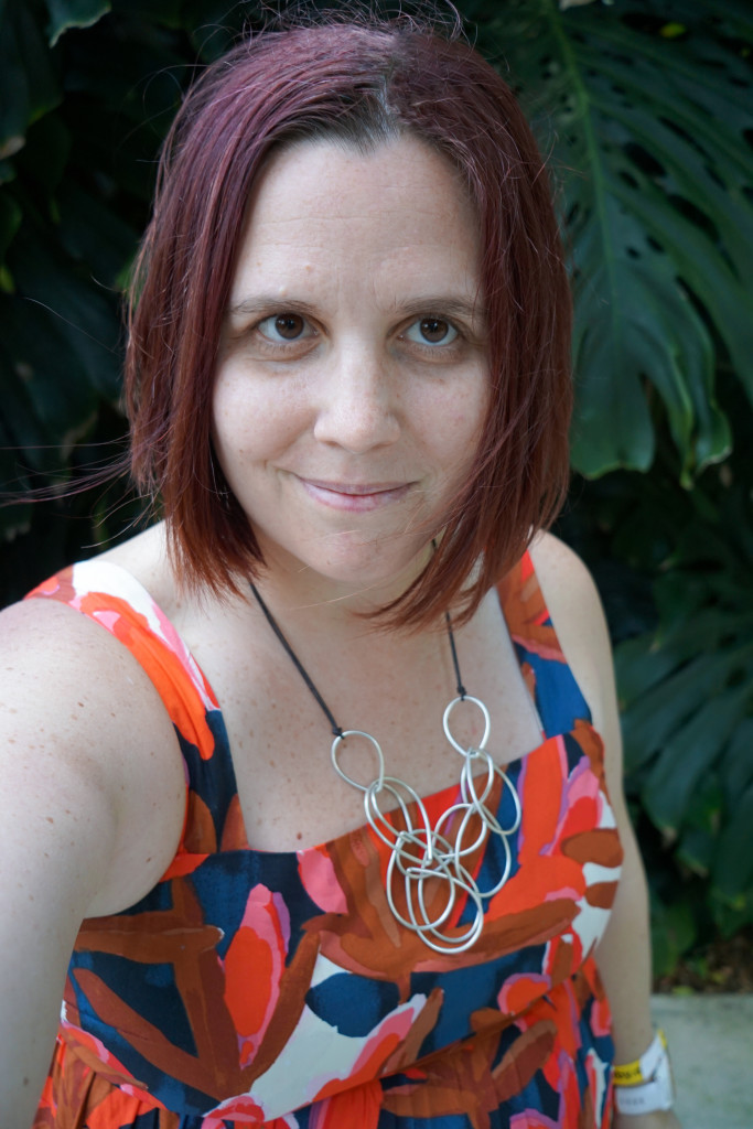 botanical print maxi dress and silver statement necklace in  botanical garden