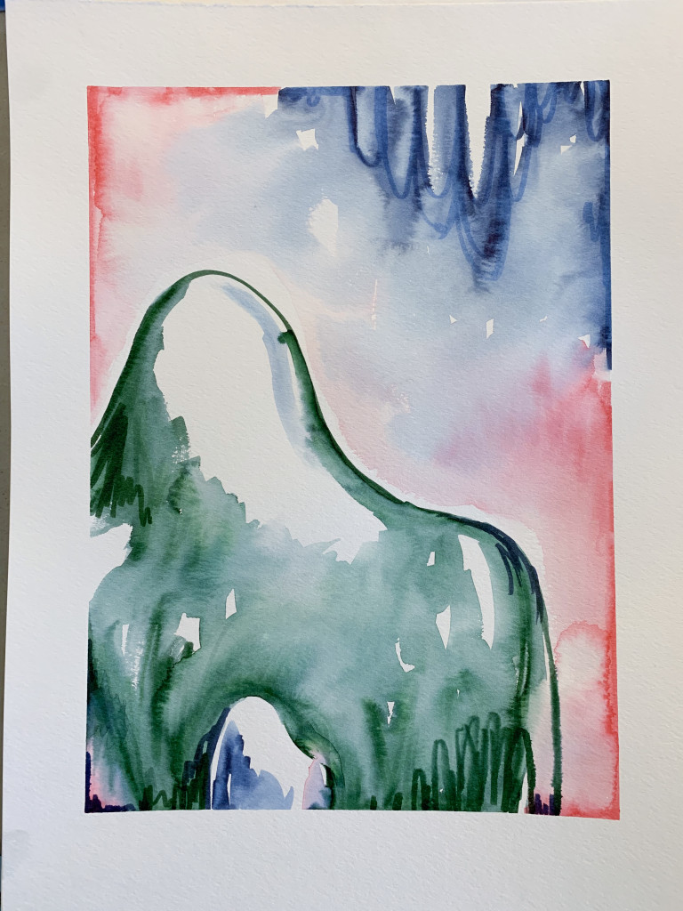 modern abstract watercolor landscape art by megan auman