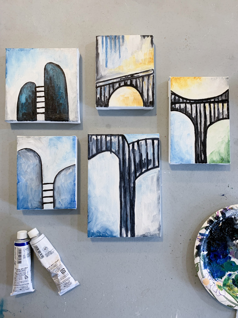 small modern abstract paintings by megan auman