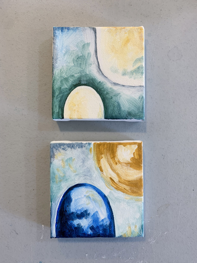 tiny abstract oil paintings