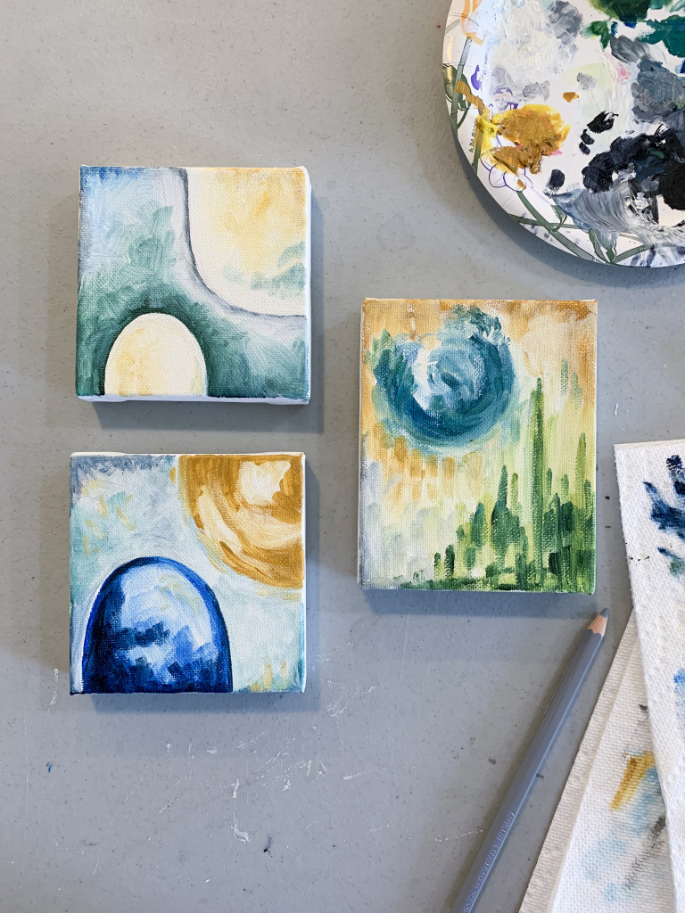 tiny oil paintings - abstracted landscapes