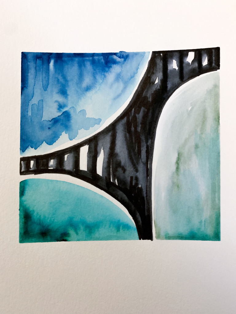 abstract watercolor sketch