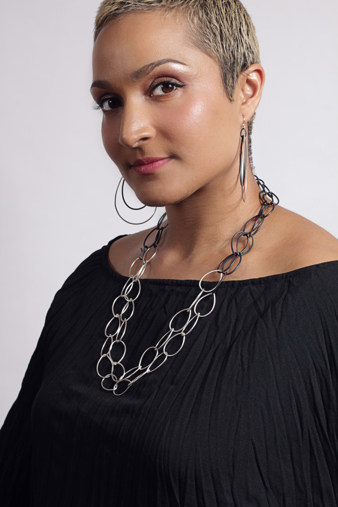 statement earrings and chunky chain necklace