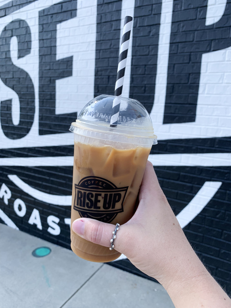 iced latte with mixed metal handmade thumb ring