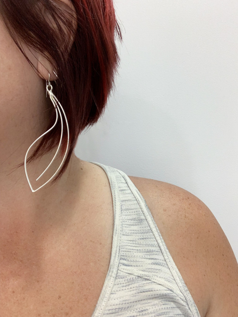 minimal wire statement earrings