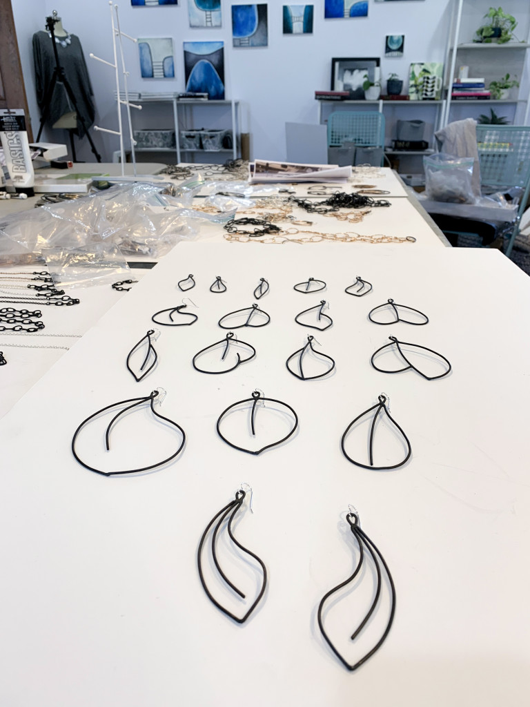 new statement earring designs in the studio of megan auman