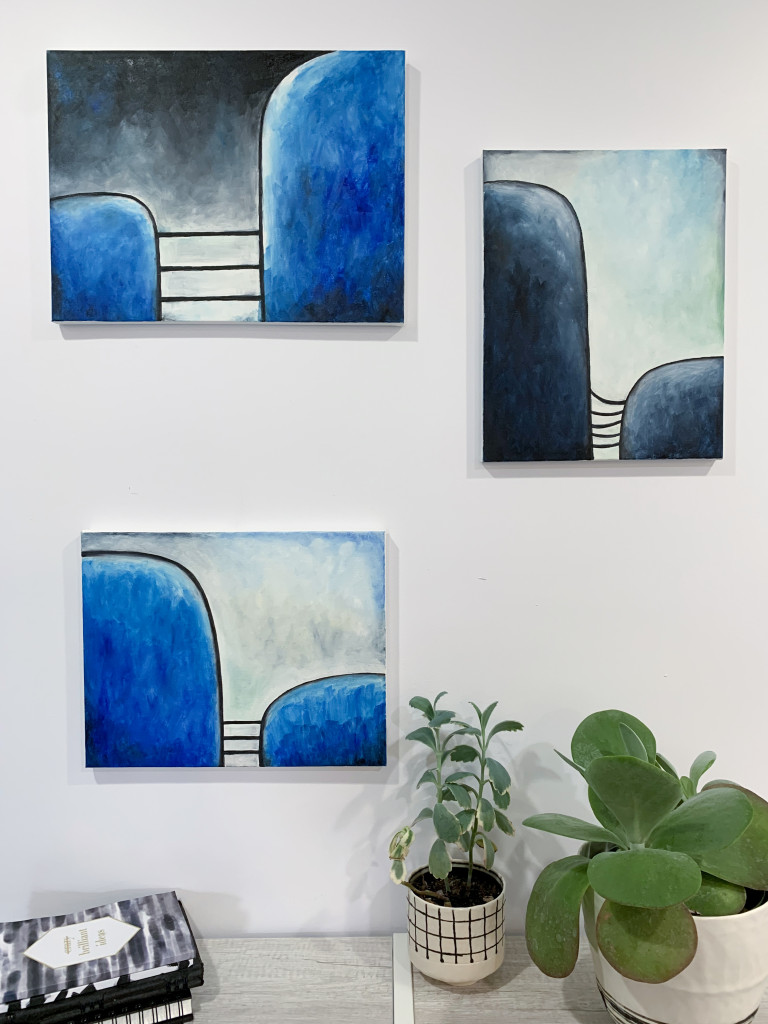 modern art and decor - paintings and plants