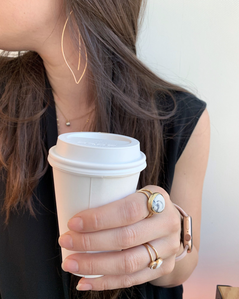 handmade jewelry pairing: megan auman statement earrings with porcelain and stone rings