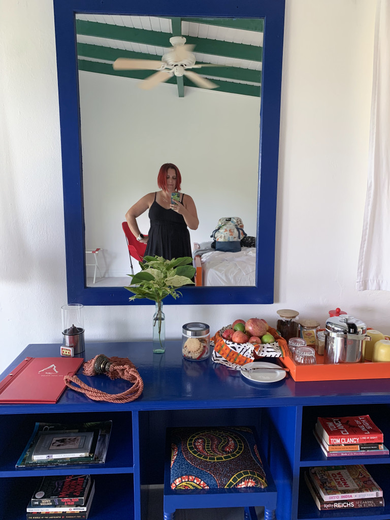 modern bohemian bedroom at Golden Rock Inn Nevis, West Indies, Caribbean