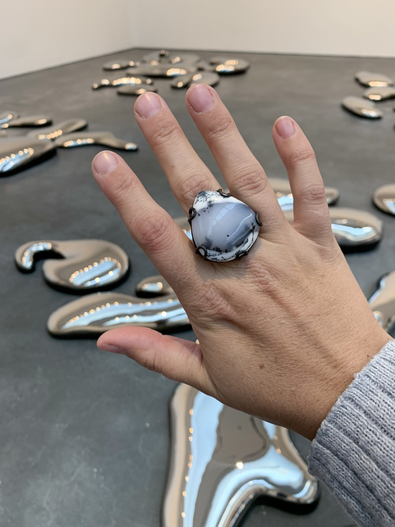 statement ring + Yayoi Kusama art installation