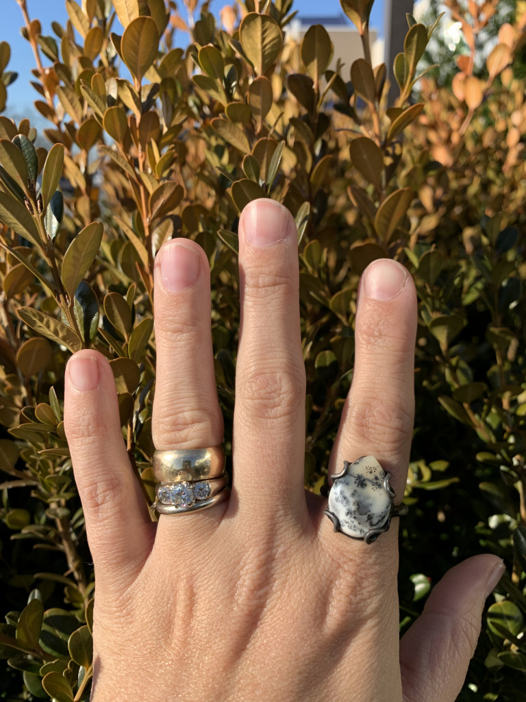 fall foliage and ring stack