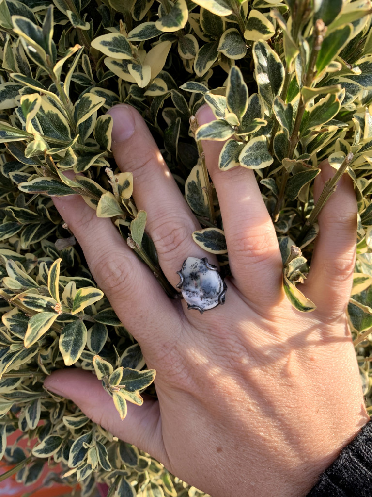 foliage and one of a kind statement ring