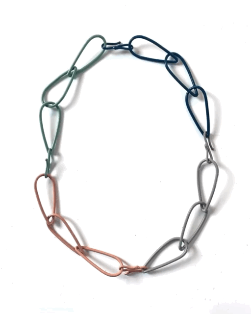 modern colorful chain necklace by designer and metalsmith megan auman