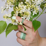 lilac season and green stacking rings