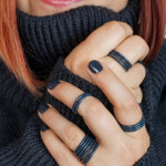 a cozy sweater and stacking rings for chilly mornings